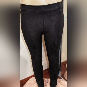 Free People Midnight Faux Black Suede Leggings Size Small